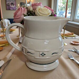 Vintage  Longaberger Woven Traditions Heritage Green Pitcher made in USA 2 qrt